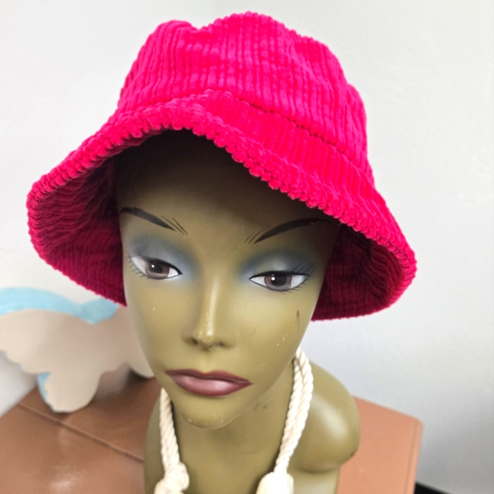 Pink Corduroy Bucket Hat